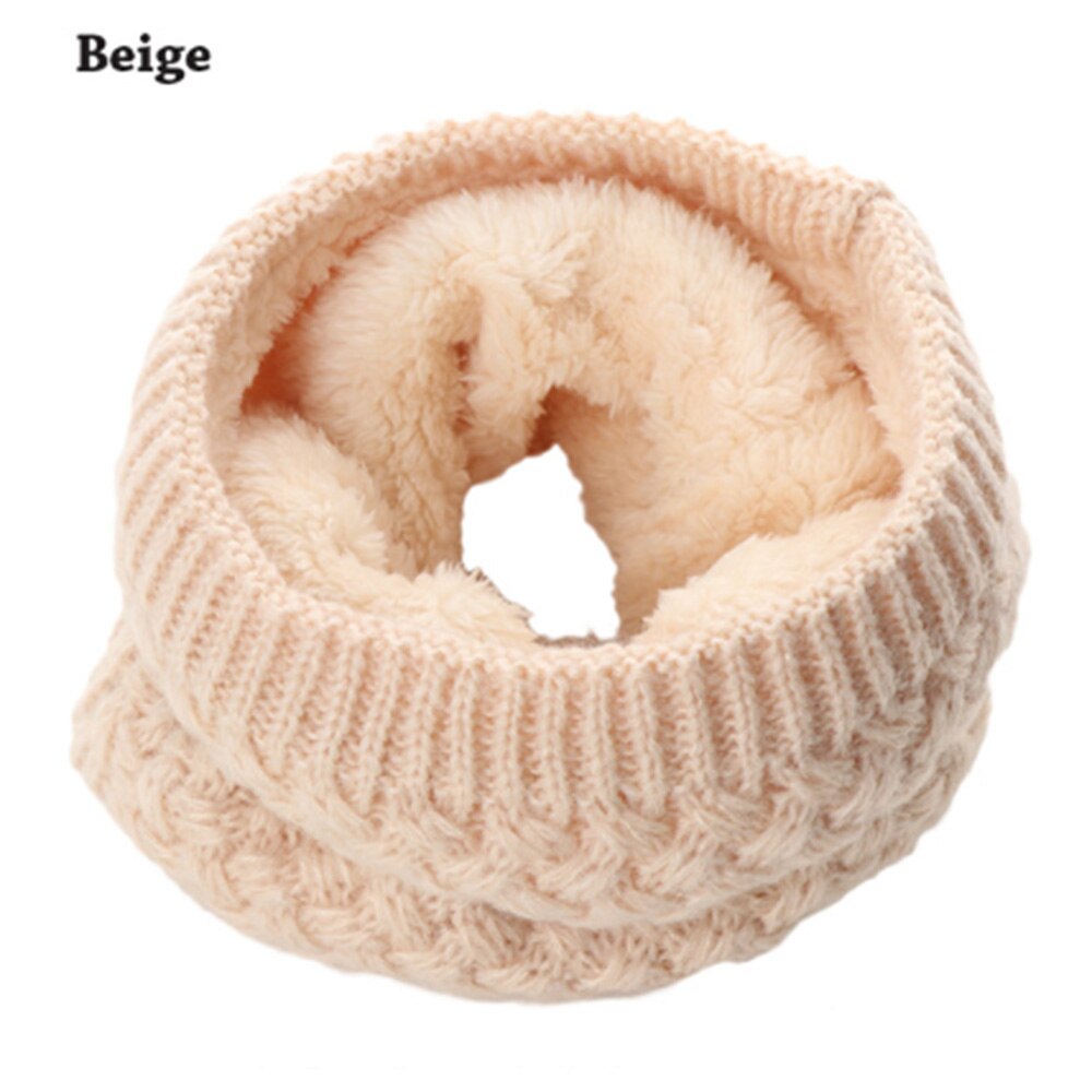 1Pc Winter Warm Brushed Knit Neck Warmer Snood Shawl beige