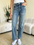 Judy Blue Full Size Mid Rise Distressed Straight Jeans Medium