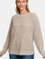 Zenana High Low Long Sleeve Waffle Sweater H Mocha