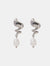 Twisted Stainless Steel Pearl Drop Earrings Silver One Size