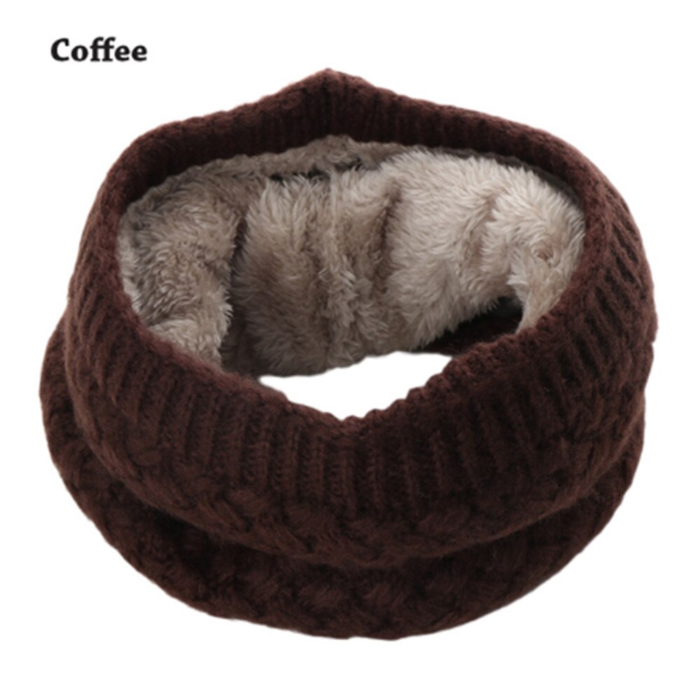 1Pc Winter Warm Brushed Knit Neck Warmer Snood Shawl coffee