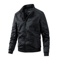 Jacket men's solid color plus size men's coat, lapel jacket men's autumn and winter cotton jacket black