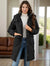 Long Sleeve Longline Hooded Winter Coat with Pockets Black