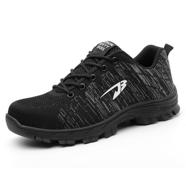 Breathable labor insurance shoes work shoes safety shoes hiking protective shoes Black