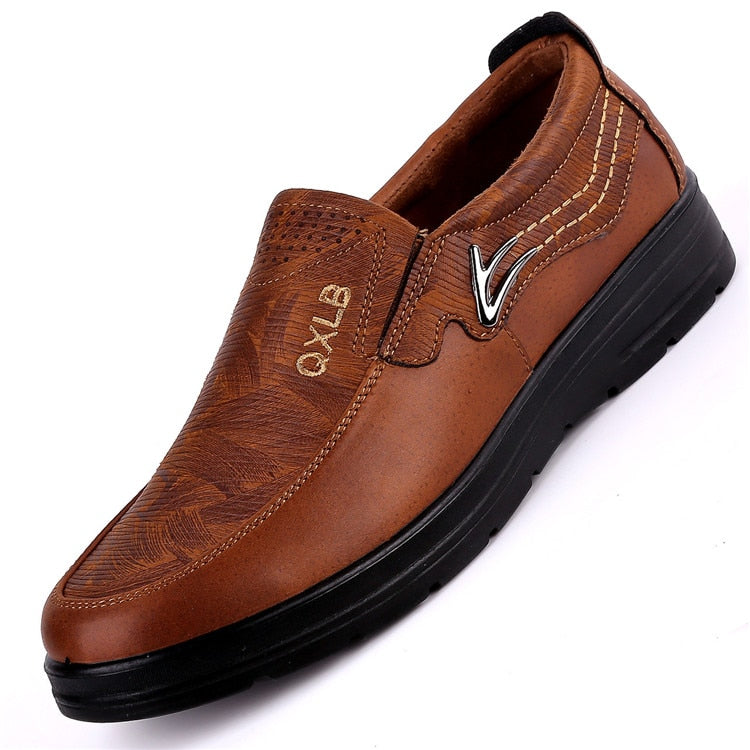 Men Casual Shoes Fashion Leather Shoes for Men 2 Brown