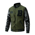 Men's autumn and winter new jacket with cotton jacket, baseball collar jacket, woolen plus size jacket, men's clothing green