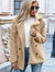 Ivy Lane Full Size Lapel Collar Sherpa Coat Khaki