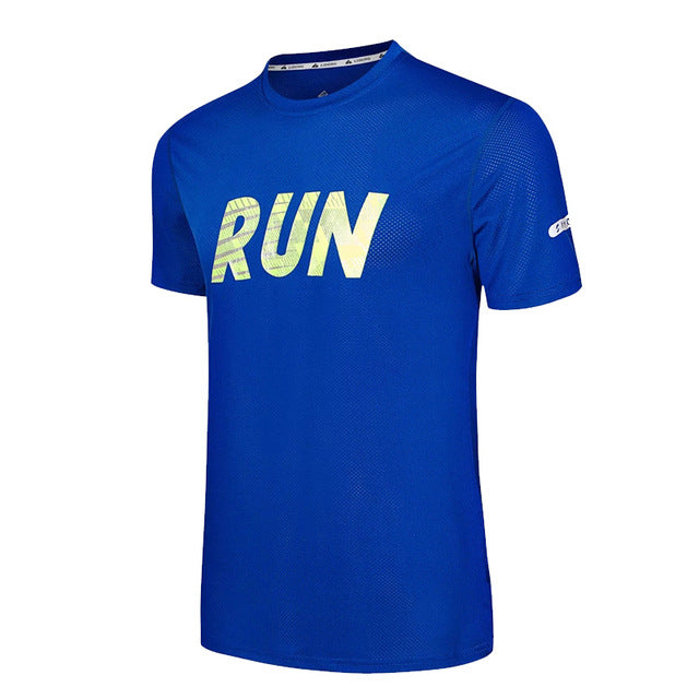 Sports Survetement Men's Sportswear Active Running T Shirts Short Sleeves Quick Dry Training Shirts Men Gym Top Tee Clothing Blue