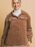 Love Tree Corduroy Button Up Jacket with Sherpa Inside Cocoa