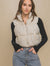 Love Tree Zip Up Turtleneck Cropped Vest Coat Cream