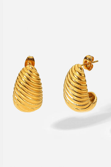 Shell Shore Spiral Stud Earrings Gold One Size