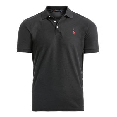 Man Polo Shirt Mens Casual Deer Embroidery Cotton Polo shirt Men Short Sleeve High Quantity polo men black