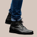 Men Cowboy Boots Retro Lace-up Martin Boot Round Toe Low Heel Shoes