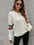 Feeling You Best Striped Cable-Knit Round Neck Sweater White