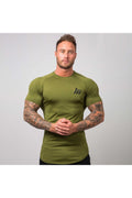 Quick dry tight Sport Short Sleeves Army Green