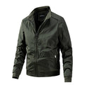 Jacket men's solid color plus size men's coat, lapel jacket men's autumn and winter cotton jacket Green