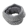 1Pc Winter Warm Brushed Knit Neck Warmer Snood Shawl gray