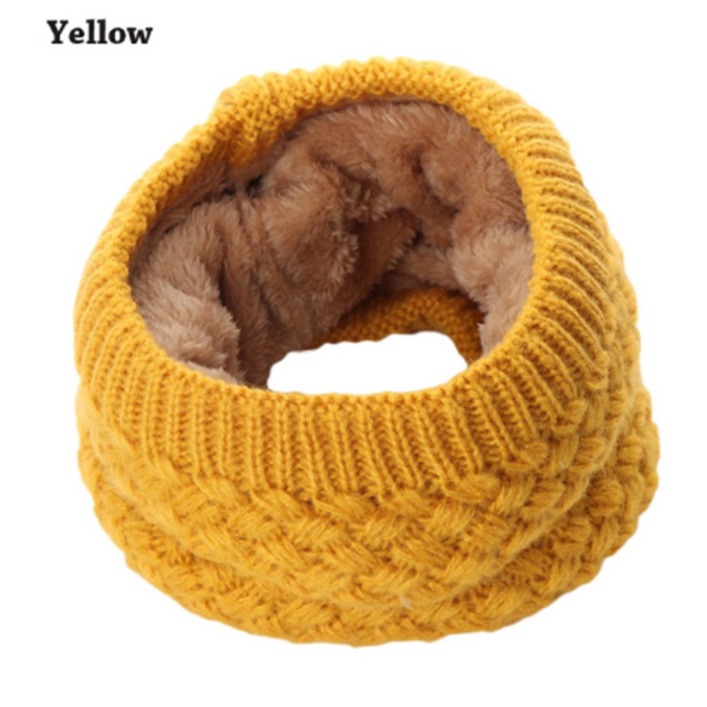 1Pc Winter Warm Brushed Knit Neck Warmer Snood Shawl yellow