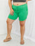 Blumin Apparel Too Good Full Size Ribbed Shorts in Green Green