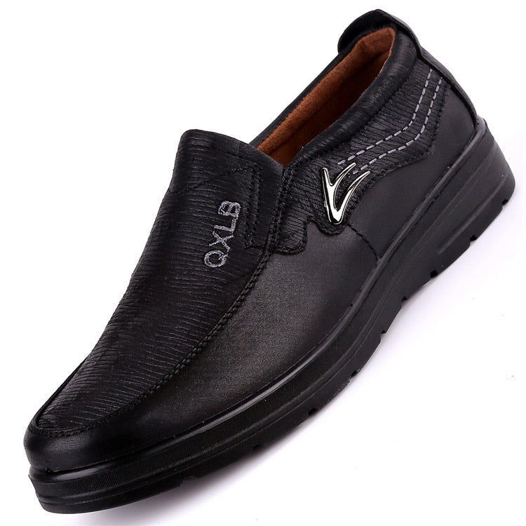 Men Casual Shoes Fashion Leather Shoes for Men 1 black