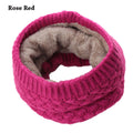 1Pc Winter Warm Brushed Knit Neck Warmer Snood Shawl rose red