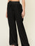 Double Take Full Size Texture Drawstring Wide Leg Pants Black