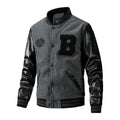 Men's autumn and winter new jacket with cotton jacket, baseball collar jacket, woolen plus size jacket, men's clothing Grey