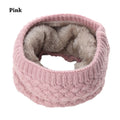 1Pc Winter Warm Brushed Knit Neck Warmer Snood Shawl pink