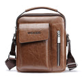 Casual Men Shoulder Bag Vintage Crossbody Bags High Quality Male Bag PU Leather Handbag Capacity Men Messenger Bags Tote Bag Better Brown