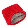 1Pc Winter Warm Brushed Knit Neck Warmer Snood Shawl red