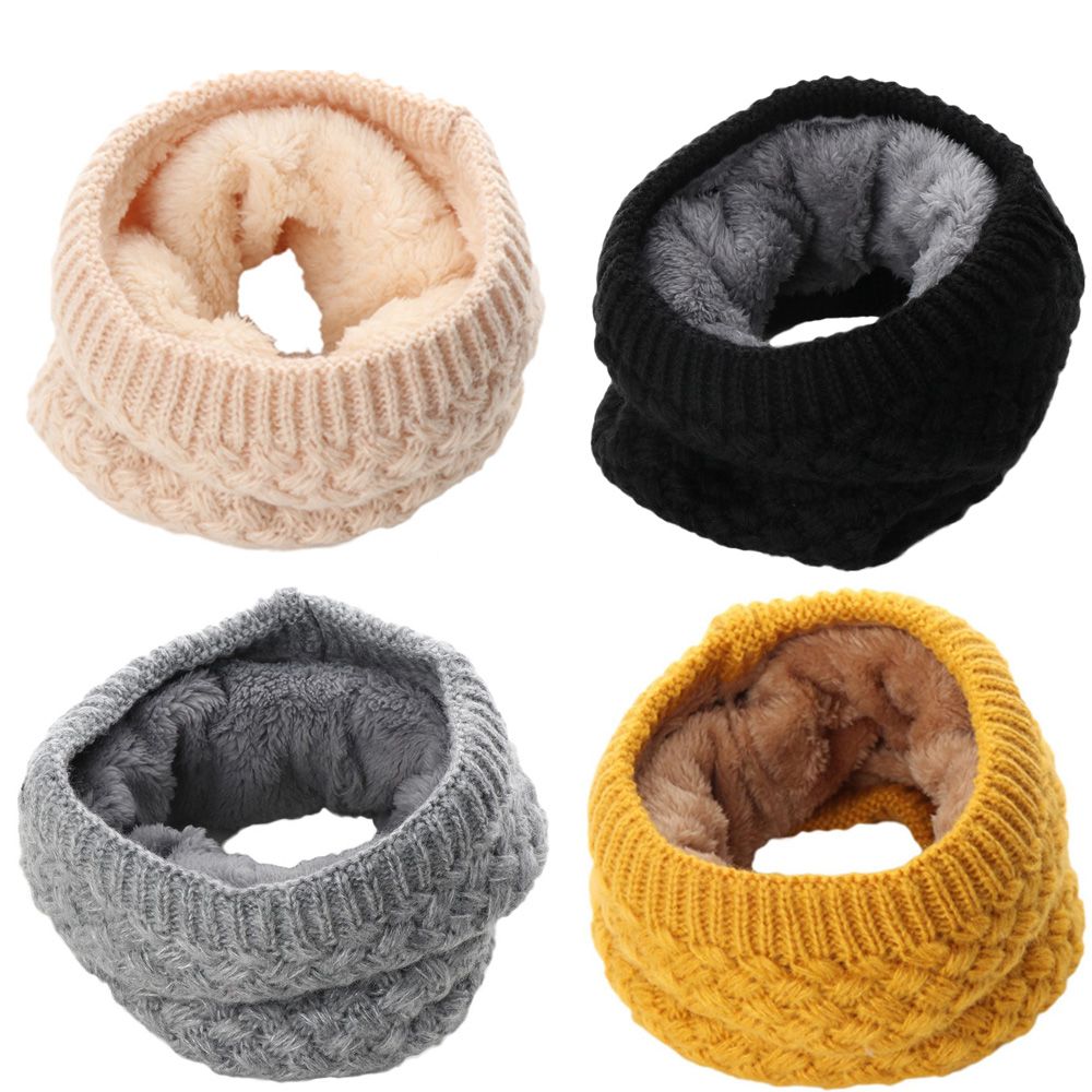 1Pc Winter Warm Brushed Knit Neck Warmer Snood Shawl