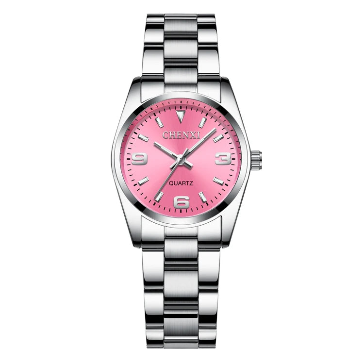 CHENXI Elegant Women Watches Ladies Fashion Luxury Brand Dress Wristwatches Analog Quartz Watch Clock for Woman Bracelet Gift Pink