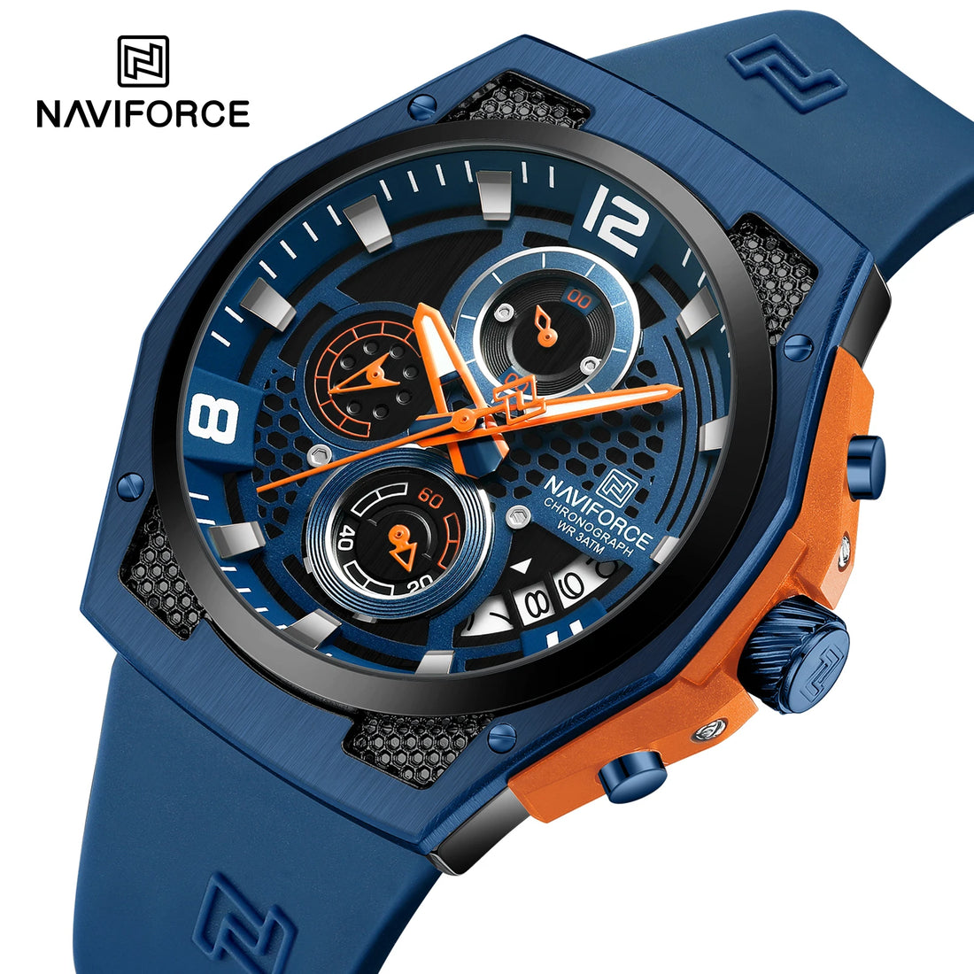 NAVIFORCE High Quality Luxury Original Men Watch Silicone Strap Waterproof Male Quartz Wrist watch