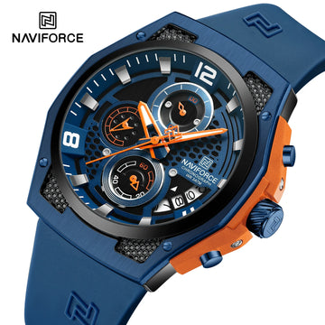 NAVIFORCE High Quality Luxury Original Men Watch Silicone Strap Waterproof Male Quartz Wrist watch