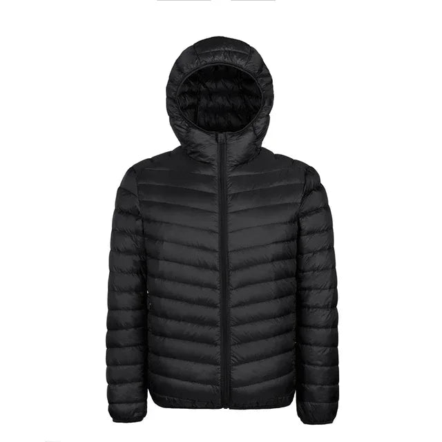 90% White Duck Down Super Light Down Jacket Men's Lightweight Thermal Coat Hooded Feather Coat Men Jacket Down Jacket Men's New black