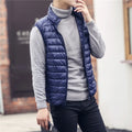 Autumn Winter Men Duck Down Vest 2023 Coat Ultralight Sleeveless Puffer Vest Jacket Ultra Thin Lightweight Down Jacket Waistcoat Navy Blue