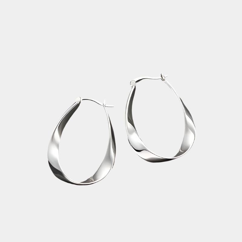 Silver 925 2024 Earring Geometric Twisted Hoop Earrings