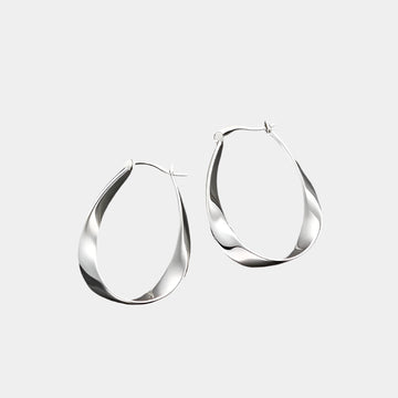 Silver 925 2024 Earring Geometric Twisted Hoop Earrings