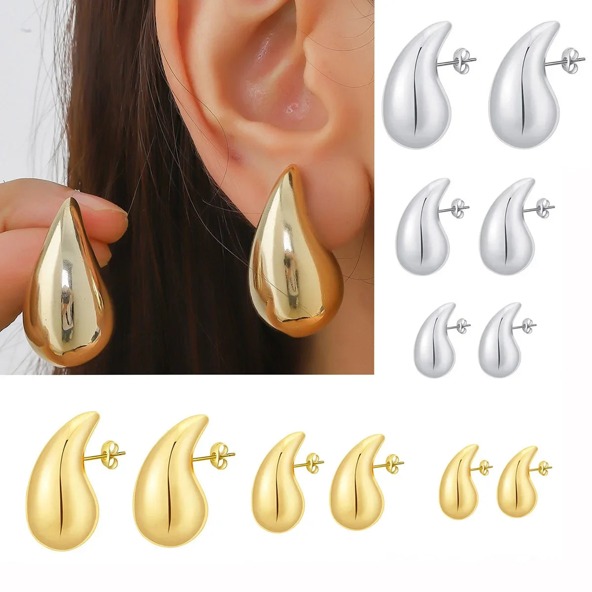 Andara 925 Sterling Silver Teardrop Earrings 18k Gold Fashion Jewelry