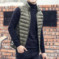 Autumn Winter Men Duck Down Vest 2023 Coat Ultralight Sleeveless Puffer Vest Jacket Ultra Thin Lightweight Down Jacket Waistcoat army green