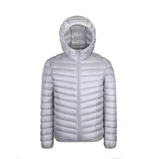 90% White Duck Down Super Light Down Jacket Men's Lightweight Thermal Coat Hooded Feather Coat Men Jacket Down Jacket Men's New grey