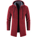 Plus Fleece Trend And Handsome All-match Cardigan For Men Red