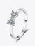 Moissanite Bow Rhodium-Plated Ring Silver