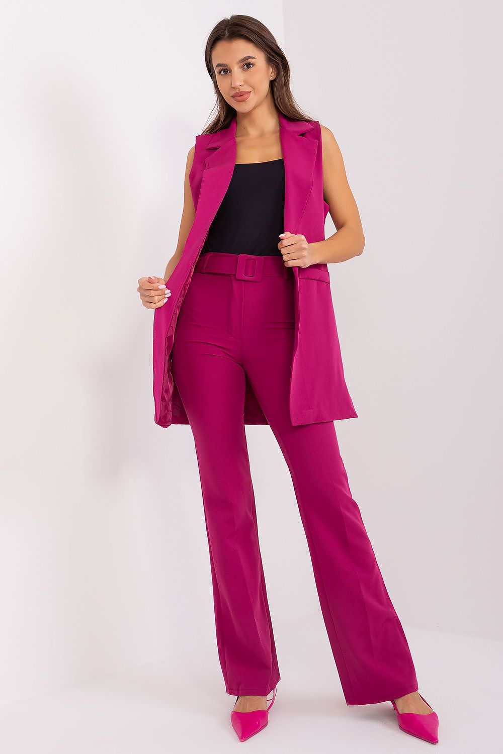 Women trousers Italy Moda violet EU S | US S