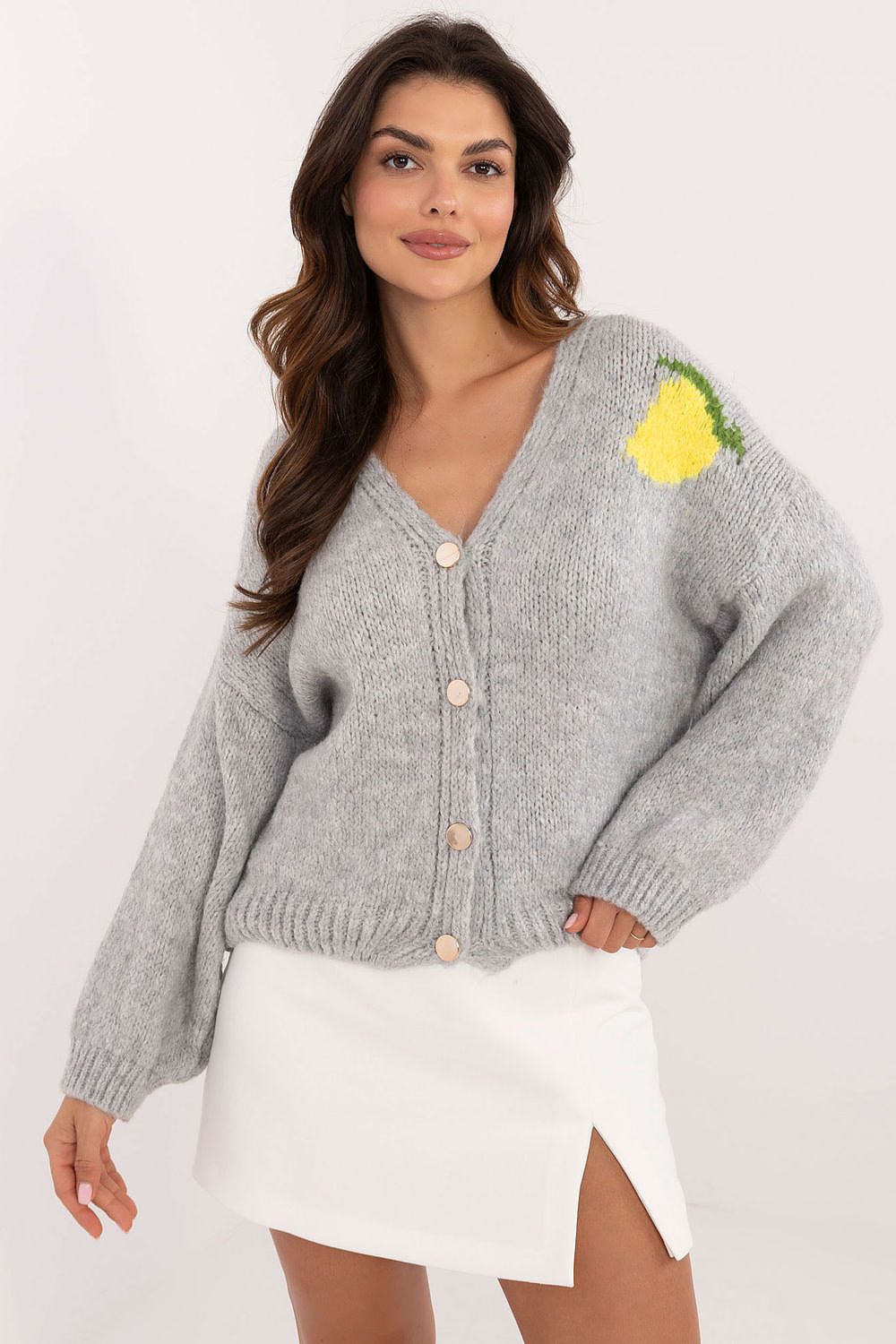 Cardigan Italy Moda grey EU one-size-fits-all | US one-size