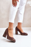 Block heel pumps Step in style brown