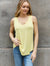 BOMBOM Criss Cross Front Detail Sleeveless Top in Butter Yellow Light Yellow