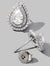 925 Sterling Silver Zircon Teardrop Shape Stud Earrings Silver One Size