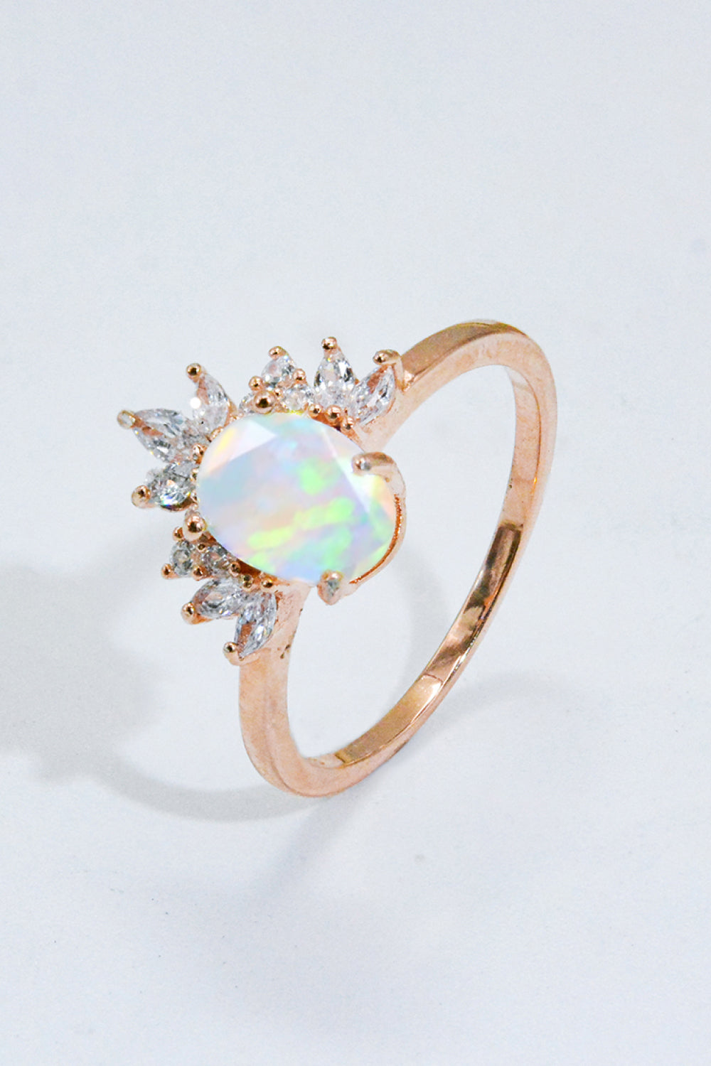 Best Of Me 925 Sterling Silver Opal Ring Rose Gold