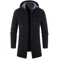 Plus Fleece Trend And Handsome All-match Cardigan For Men Black